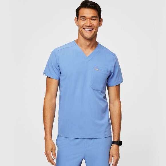 Figs Other - FIGS Men’s Ceil Blue Leon Three Pocket Scrub Top XL